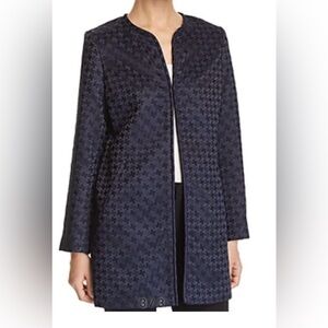 NWT Karl Lagerfeld Jacquard Open-Front Jacket Navy size XL